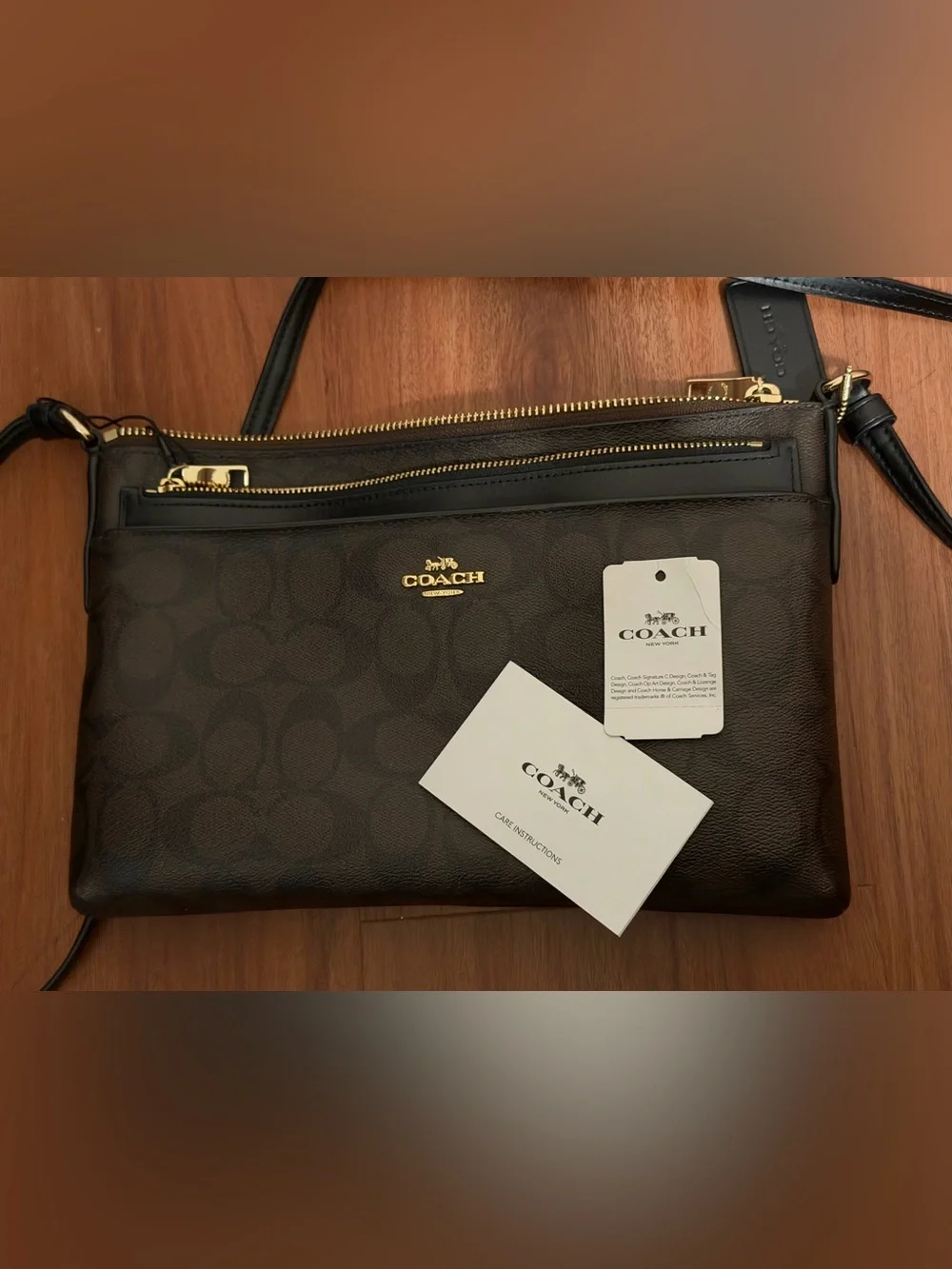 Vintage Coach East/West Crossbody Bag with Pop-Up Pouch